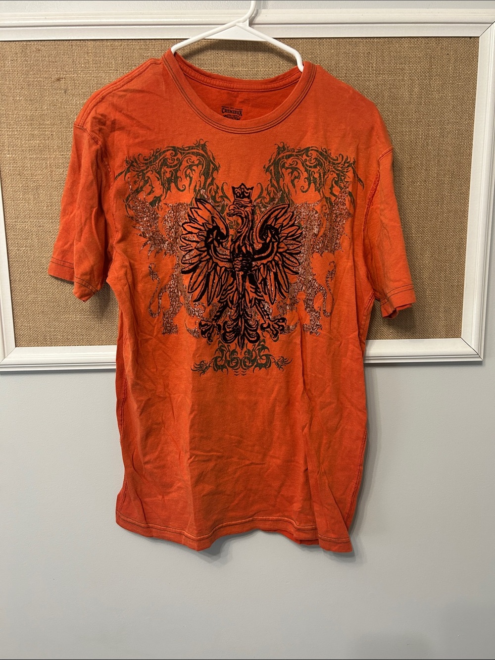 Daniel Cremieux Orange Graphic Eagle Crew Tee